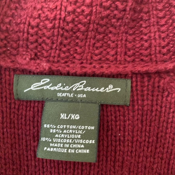 Eddie Bauer maroon sweater - Picture 2 of 7
